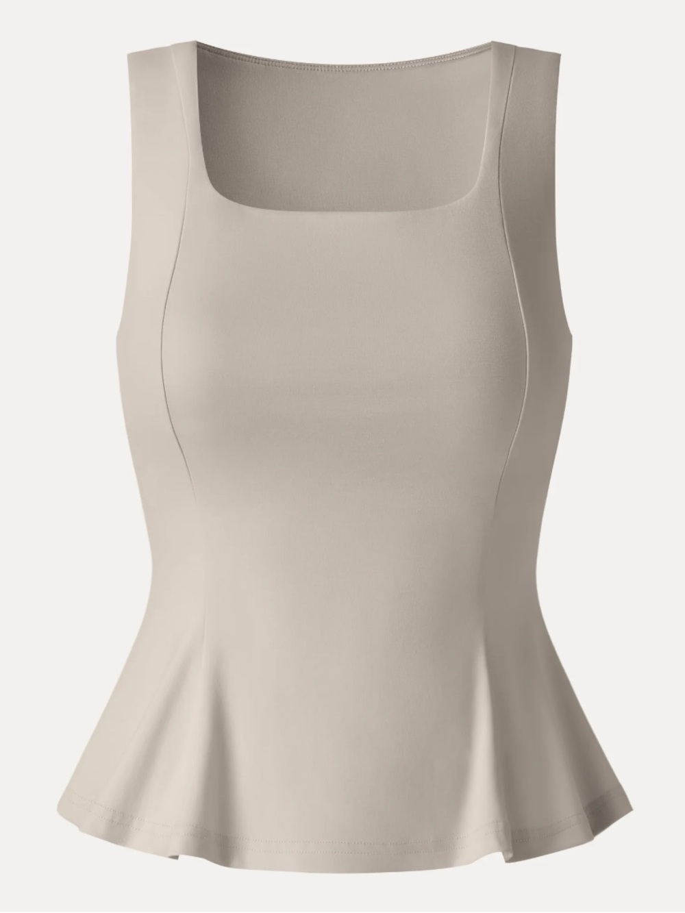 OGL | Ponte Stretch Ponte Square Neck Peplum Bra Top Dove | Medium New with Tags